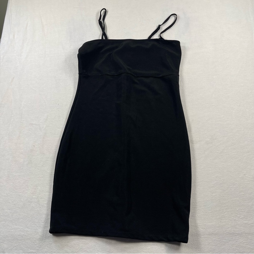 Classic Black Spaghetti Strap Dress - body con mini dress Women's stretchy
